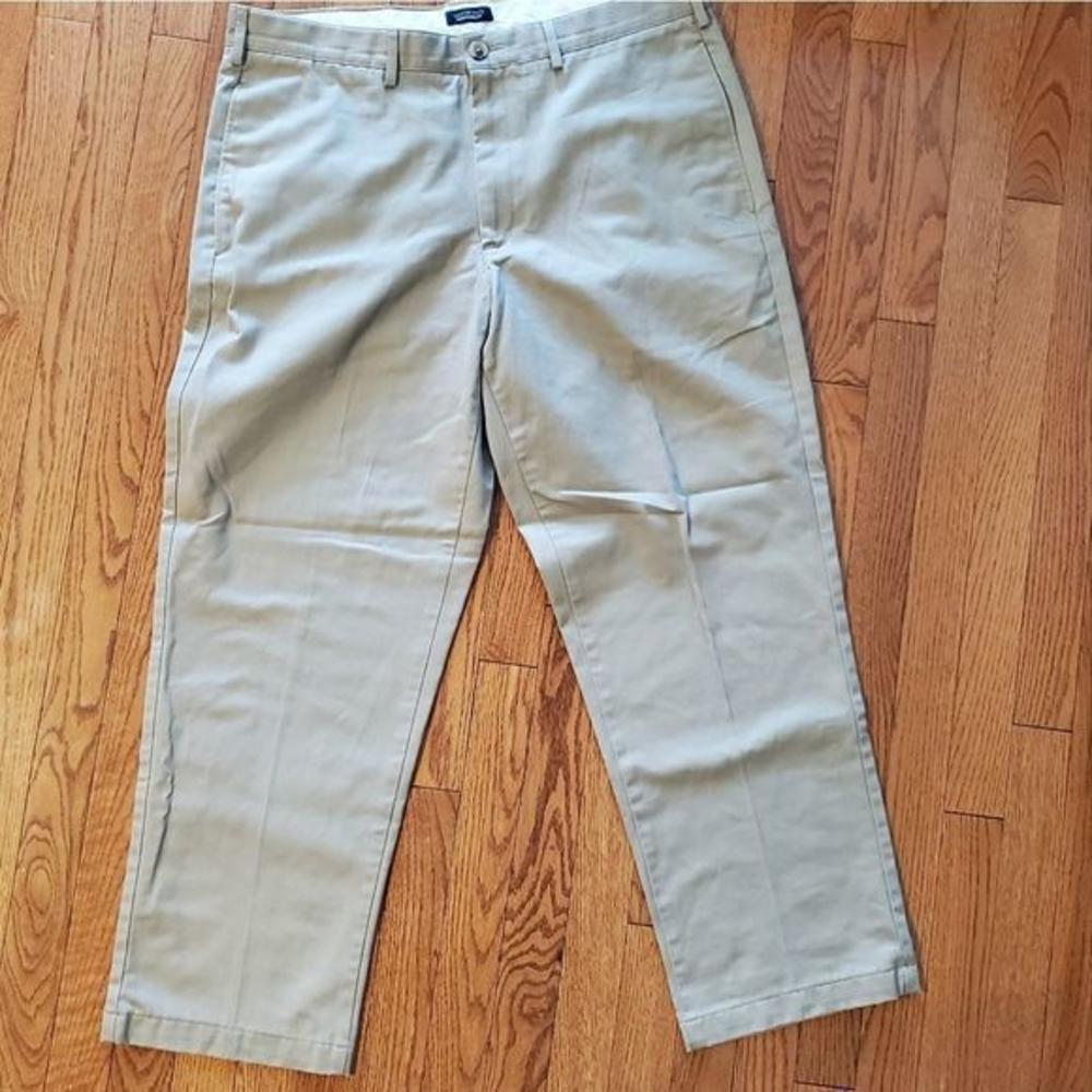 Men's Land's End Traditional Fit Khaki Trousers Pants ‎ 37" x 29"